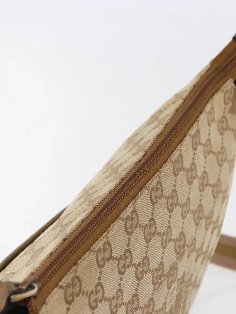 Authentic GUCCI GG Canvas Shoulder Bag Beige Gold 145857 - Picture 13 of 16